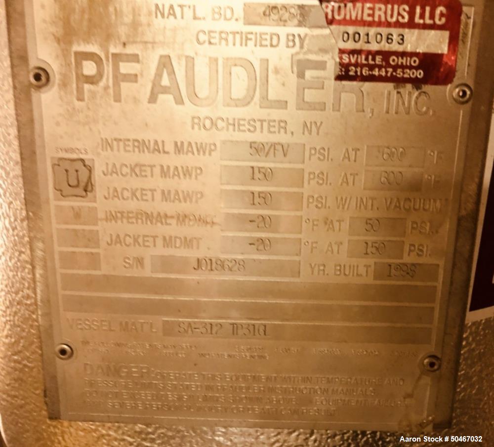 Used Pfaudler 1.2 Square Foot Wiped Film Evaporator System.