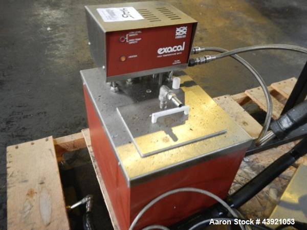 Used Pope Scientific Wiped Film Evaporator, 0.35 Square Feet. 2" Diameter glass chamber, stainless steel rotor with Teflon wipers driven by 1/12 hp dc motor with controller, glass coil condenser with...