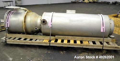 Used Votator Turba-Film Agitated Thin Film Evaporator, Model 18-072. 316L Stainless steel. 26 square feet heat transfer area. (1) 18" diameter x 72" long vertical chamber with a 4 point rotor. Intern...