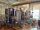 Used- APV 2 Stage Evaporator, Capacity Approximately 4400 lbs/hr (2000 Kg/hr) finished product consisting of: (2) APV evapor...