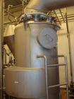 Used APV 2 Stage Evaporator, Capacity Approximately 4400 lbs/hr (2000 Kg/hr) finished product consisting of: (2) APV evaporators 29.25” diameter x 46.8” straight side (750 mm diameter x 1200 mm strai...