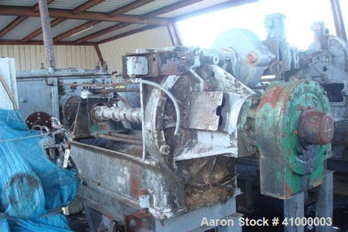 Used Anderson Expeller, 55" Duo. 1.5 to 2 tons of meal and oil per hour, capacity 9879. Manufactured circa 1960. Having a 6" diameter x 55" long tapered expeller press shaft powered by a 75 hp, 1775 ...
