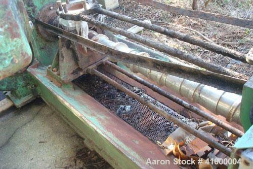 Used Anderson Expeller, 55" Duo. 1.5 to 2 tons of meal and oil per hour, capacity 8831. Manufactured circa 1960. Having a 6" diameter x 55" long tapered expeller press shaft powered by a 75 hp, 1775 ...