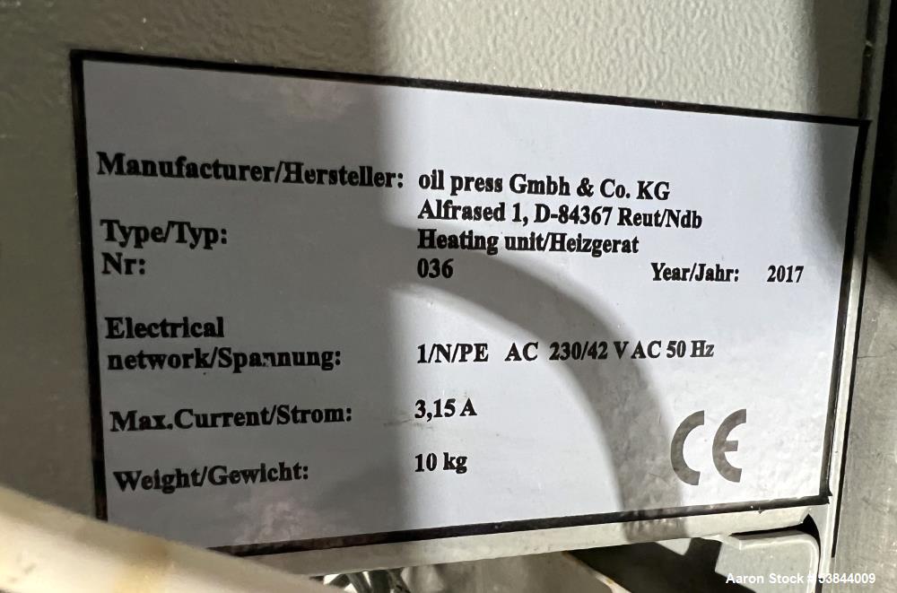 Used Oil Press GmbH & Co Model KK40/F – 40 kg/h Capacity, Dual Hopper