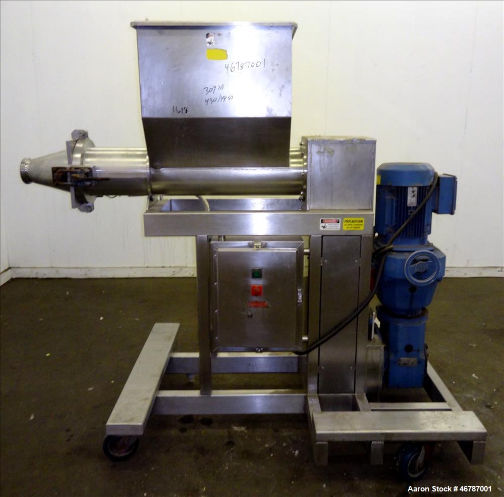 Used Food Grade "Auger-Style" Extruding Machine, 304 Stainless Steel.