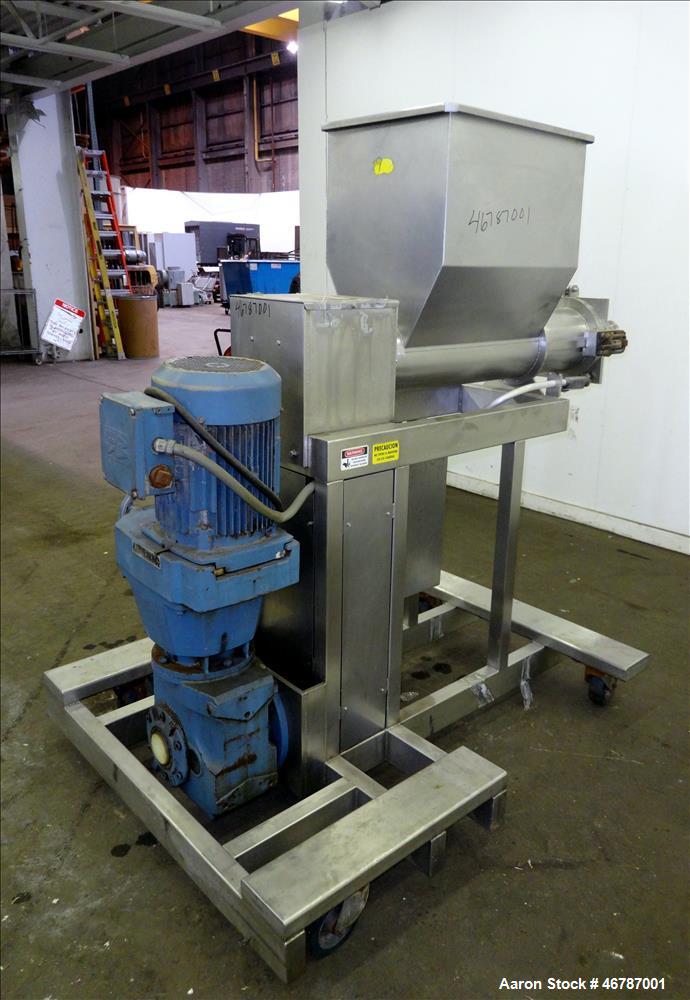 Used Food Grade "Auger-Style" Extruding Machine, 304 Stainless Steel.