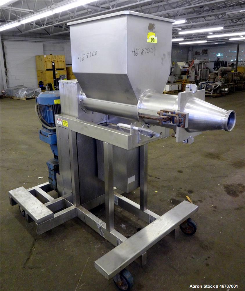 Used Food Grade "Auger-Style" Extruding Machine, 304 Stainless Steel.
