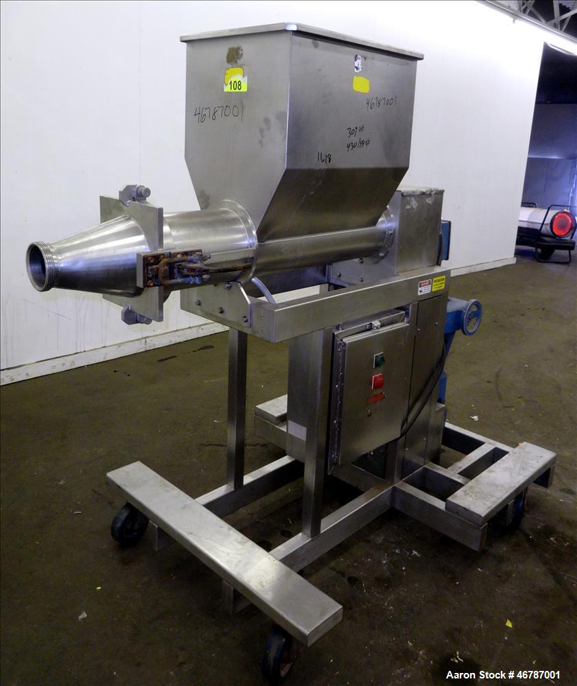 Used Food Grade "Auger-Style" Extruding Machine, 304 Stainless Steel.