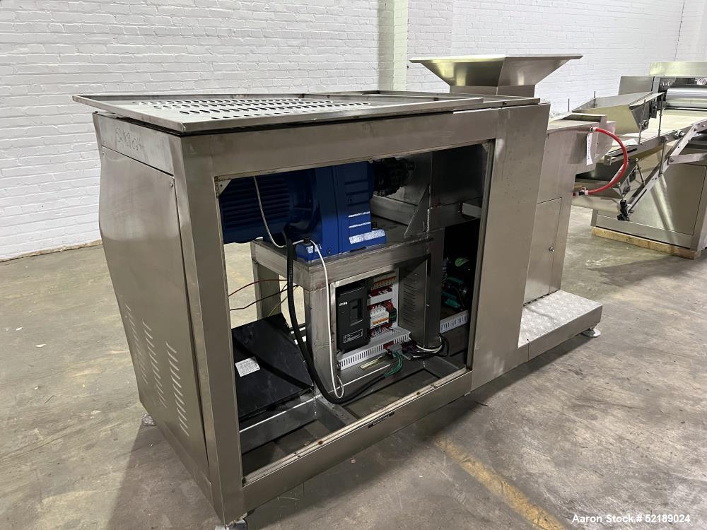 Used Twin Screw Extruder for Chiclets, Electrically Heated, 5" Screws, Food Processing