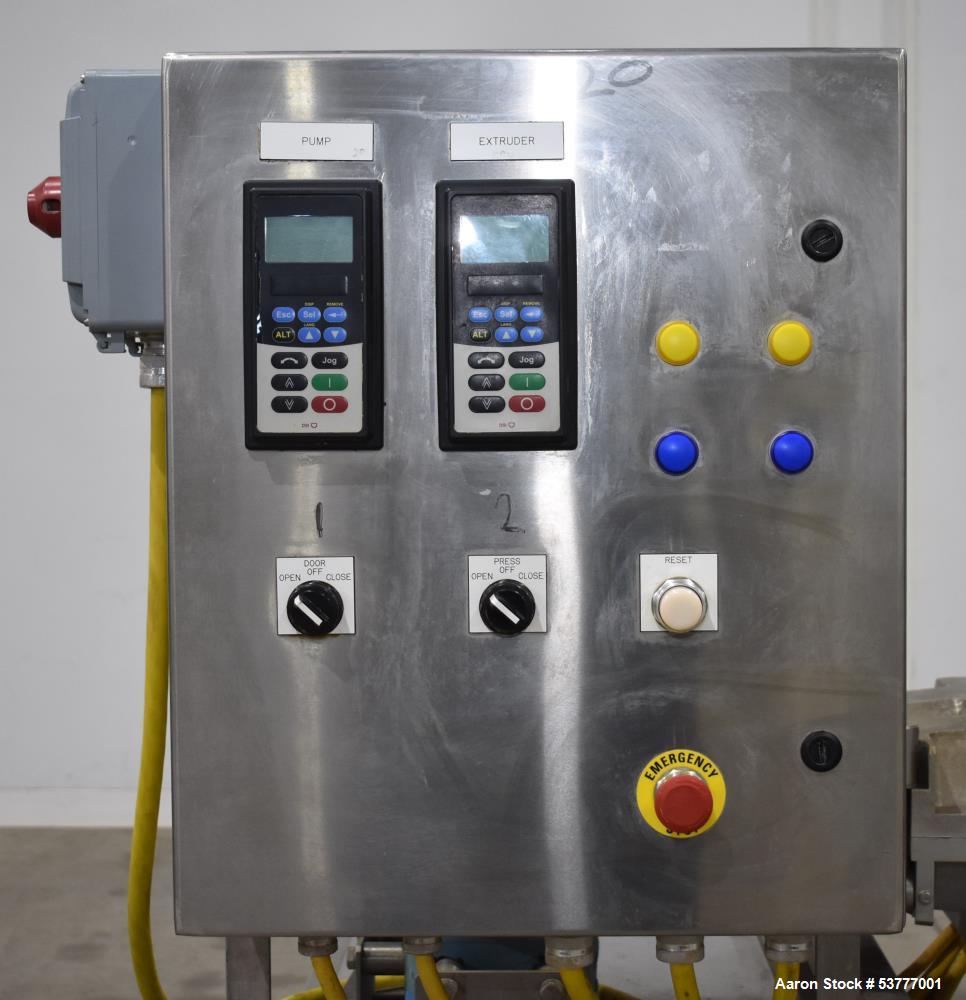 Used Shortening Extrusion System – Block Feed, Waukesha 064 PD Pump – Twin Feed Screws, Allen Bradley VFDs