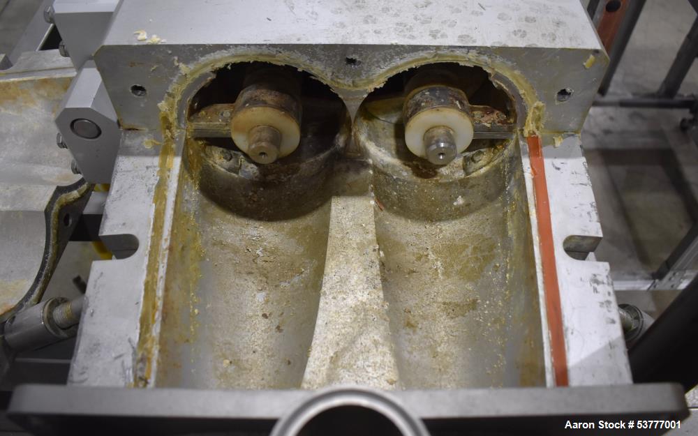 Used Shortening Extrusion System – Block Feed, Waukesha 064 PD Pump – Twin Feed Screws, Allen Bradley VFDs