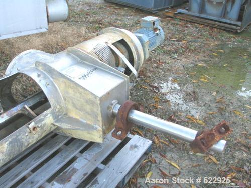USED: Amandus Kahl continuous reciprocating feeder - paddle mixer,type M500, 316 stainless steel construction. Drive is Eurodrive,1740/118 rpm, 480 volt, 14.2 amps. Overall length is 157". Inlet is19...