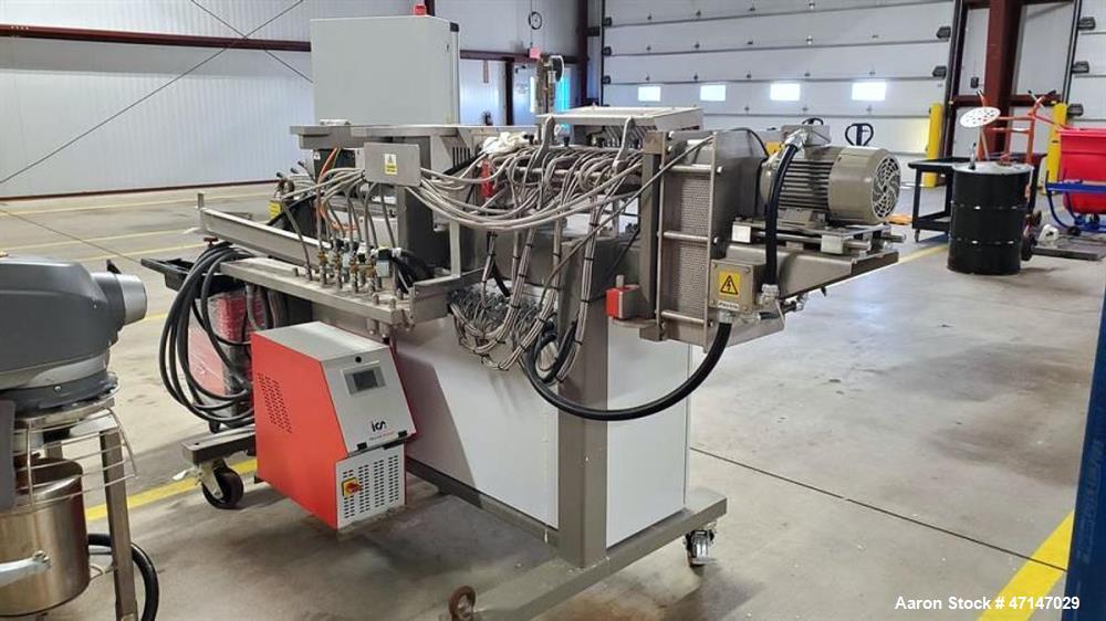 Used Baker Perkins MP24 Twin Screw Extruder with Chiller, PLC Controls & Spare Parts – Built 2015