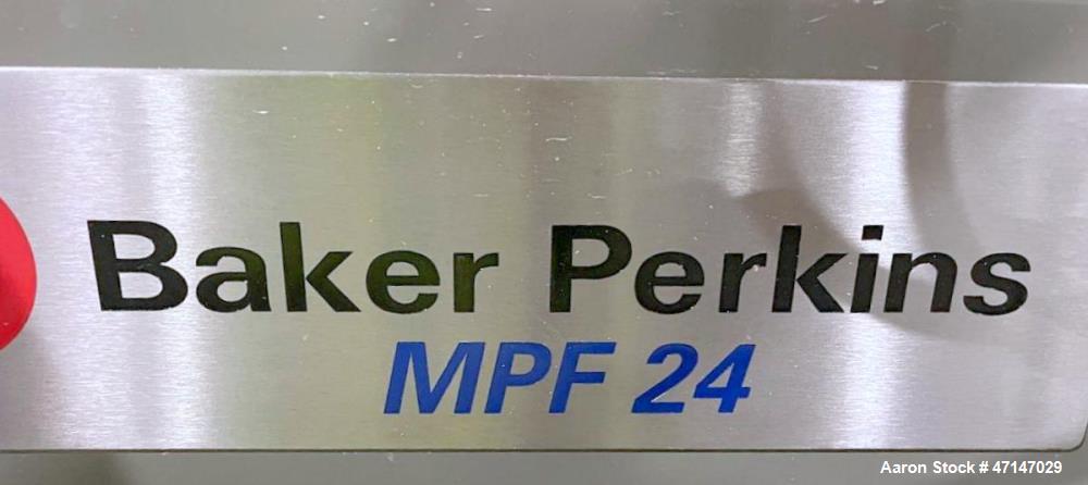 Used Baker Perkins MP24 Twin Screw Extruder with Chiller, PLC Controls & Spare Parts – Built 2015