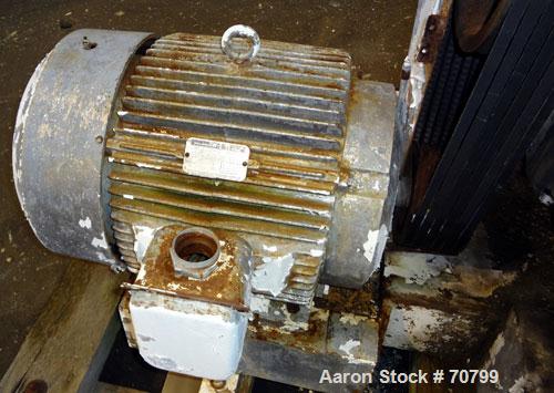 Used Bonnot Chopper/Extruder, 316/304 Stainless Steel. Non-jacketed trough 30" long x 20-1/2" wide x 25-1/2" deep. 6" diameter shaft, approximate 20" diameter x 50" long x 6-3/4" pitch screw. Driven ...