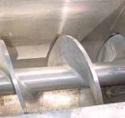 Used Bonnot Chopper/Extruder, 316/304 Stainless Steel. Non-jacketed trough 30" long x 20-1/2" wide x 25-1/2" deep. 6" diameter shaft, approximate 20" diameter x 50" long x 6-3/4" pitch screw. Driven ...