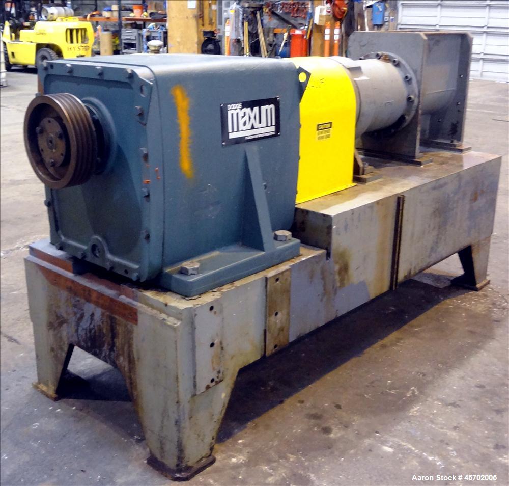 Used The Bonnot Co. Model 10 EXT Single Screw Extruder, Carbon Steel. 10" Diameter x 72" long screw, 7 to 1 L/D ratio. Missing grooved barrel sections. Driven by a 75hp, 3/60/230/460 volt, 1180 rpm m...