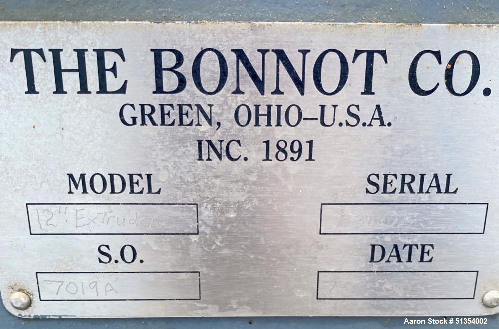 Used- The Bonnot Co. 12" Extruder