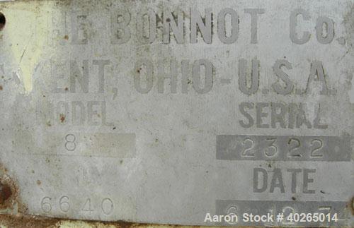 Used Bonnot Extruder, Model 8, Carbon Steel. Approximately 8