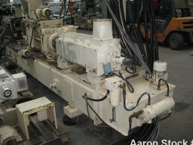 Used Clextral BC82 Twin Screw Food Cooking Extruder, built 1988. Stainless steel on contact parts, capacity for breakfast cereals approximately 1100 lbs/hour (500 kg/h), capacity for animal food appr...