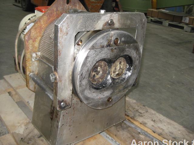 Used Clextral BC82 Twin Screw Food Cooking Extruder, built 1988. Stainless steel on contact parts, capacity for breakfast cereals approximately 1100 lbs/hour (500 kg/h), capacity for animal food appr...