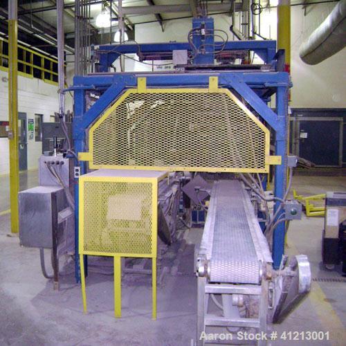 Used Miyazaki Iron Works Co Ltd extruder, model MV-310A. 500 wet kg per hour capacity. Stainless steel screws and barrels, vacuum pump and ancillary. Upper section: 15 kw DC motor. Lower section: 37 ...