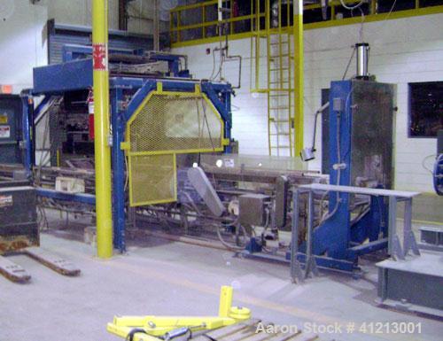 Used Miyazaki Iron Works Co Ltd extruder, model MV-310A. 500 wet kg per hour capacity. Stainless steel screws and barrels, vacuum pump and ancillary. Upper section: 15 kw DC motor. Lower section: 37 ...