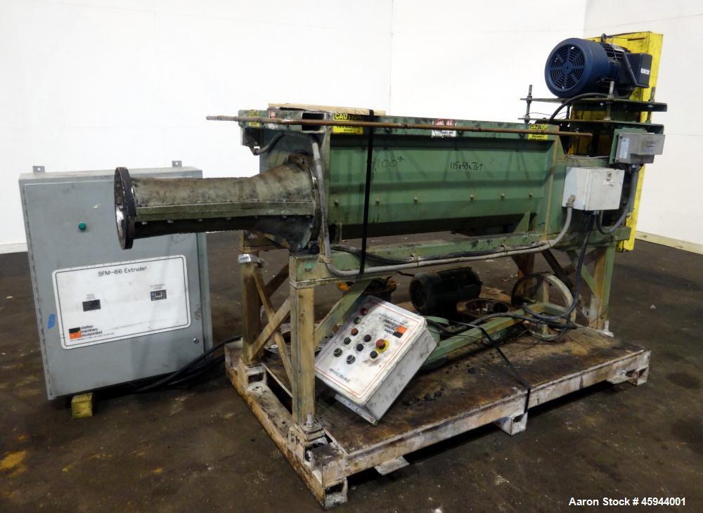 Used Starkey Machinery De-Airing System Consisting Of: (1) Starkey Machinery dual shaft paddle mixtruder, model SFM-66, 304 stainless steel. Non-jacketed trough 48" long x 24" wide x approximate 20" ...