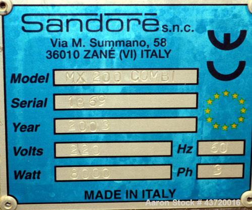 Used Stainless Steel Sandore Combi Mixer/Extruder, Model MX200 Combi