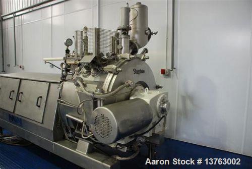 Used Stephan TC 600 Mixer/Cooker Food Extruder. Produced 1995 with 127 kW (170 hp) motor, up to 2700 liters (715 gallons) per hour capacity on 800 liter (211 gallon) drum, operating temperature 95 de...