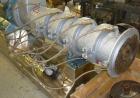 Used Extru-Tech Inline Extruder, Model E750-PDU-PT03-EX-300. Approximately 10’’ diameter 400 series stainless steel tapered screw. 316 Stainless steel jacketed feed section 10’’ x 8-3/4’’, no hopper....