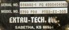 Used Extru-Tech Inline Extruder, Model E750-PDU-PT03-EX-300. Approximately 10’’ diameter 400 series stainless steel tapered screw. 316 Stainless steel jacketed feed section 10’’ x 8-3/4’’, no hopper....