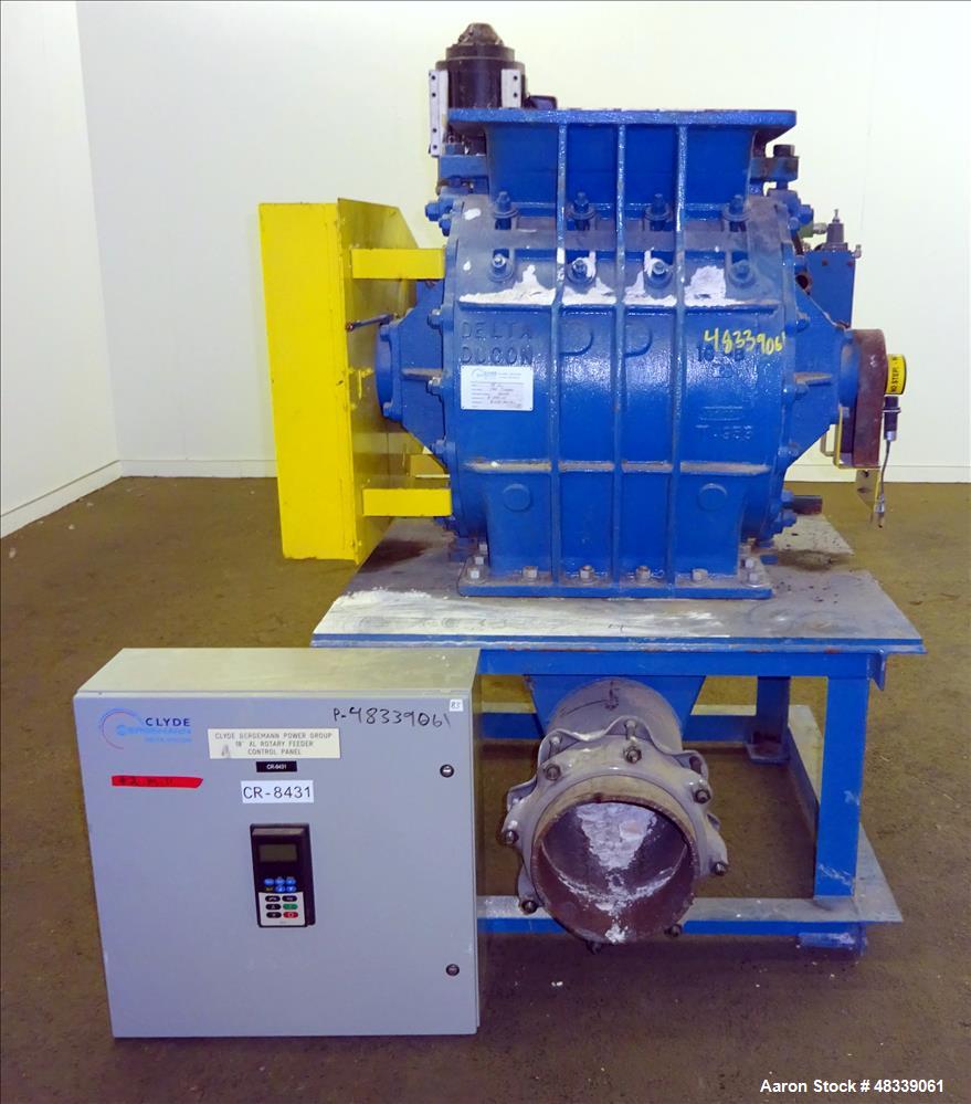 Used Clyde Bergemann Rotary Airlock Feeder, Model 18" XL, Carbon Steel.