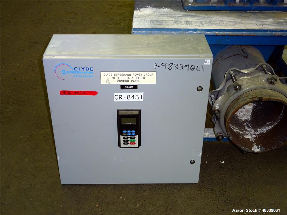 Used Clyde Bergemann Rotary Airlock Feeder, Model 18" XL, Carbon Steel.