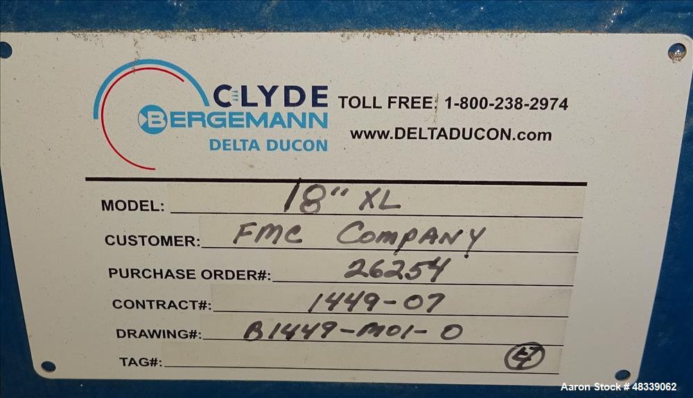 Used Clyde Bergemann Rotary Airlock Feeder, Model 18" XL, Carbon Steel.