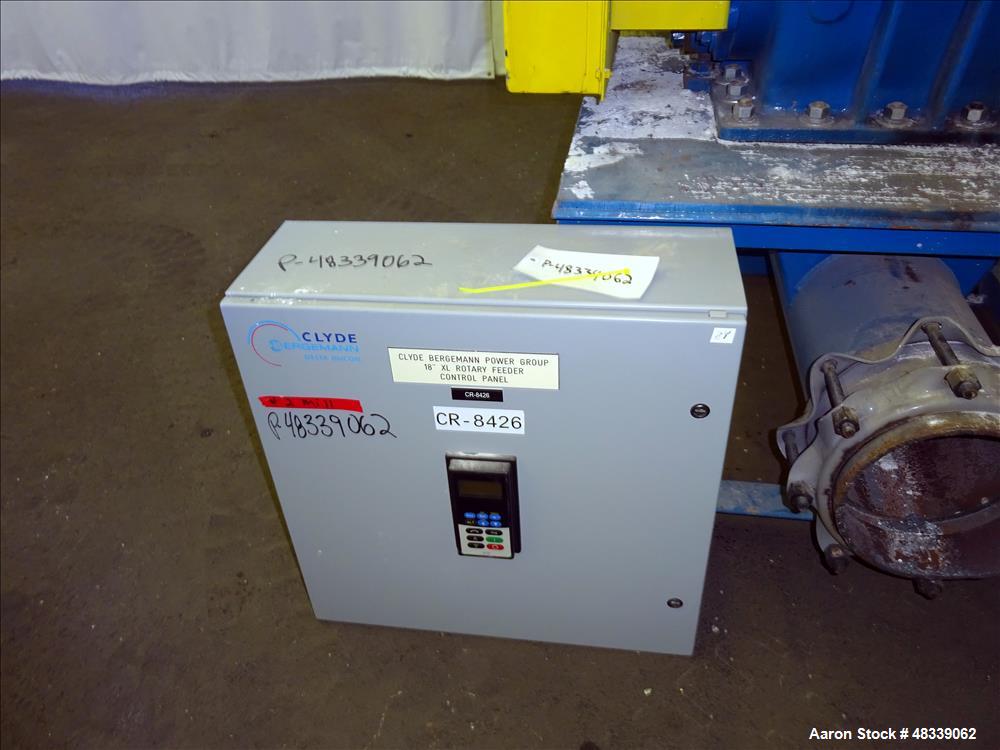Used Clyde Bergemann Rotary Airlock Feeder, Model 18" XL, Carbon Steel.