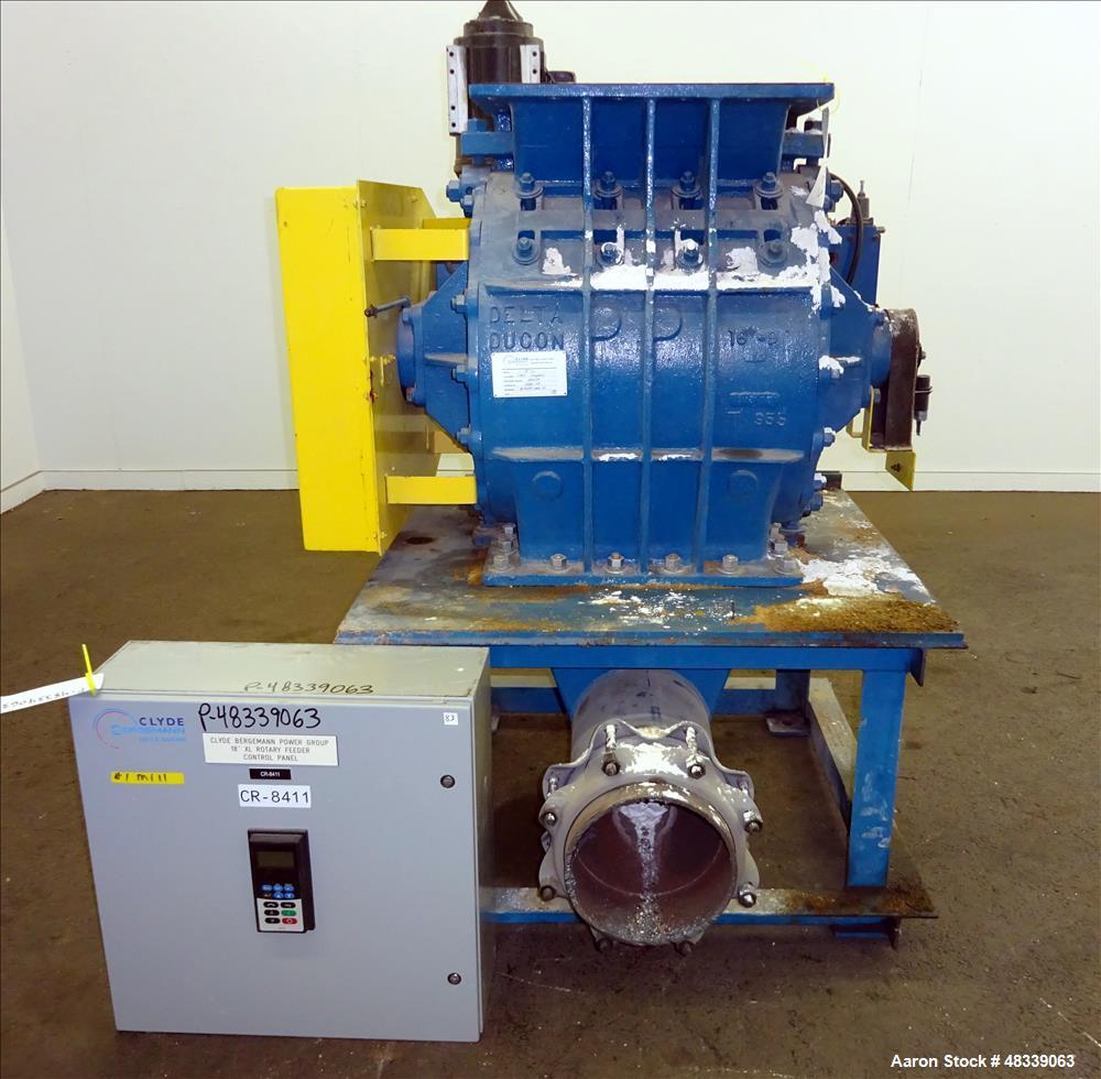 Used Clyde Bergemann Rotary Airlock Feeder, Model 18" XL, Carbon Steel.