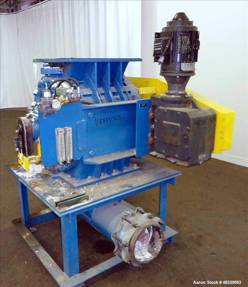 Used Clyde Bergemann Rotary Airlock Feeder, Model 18" XL, Carbon Steel.