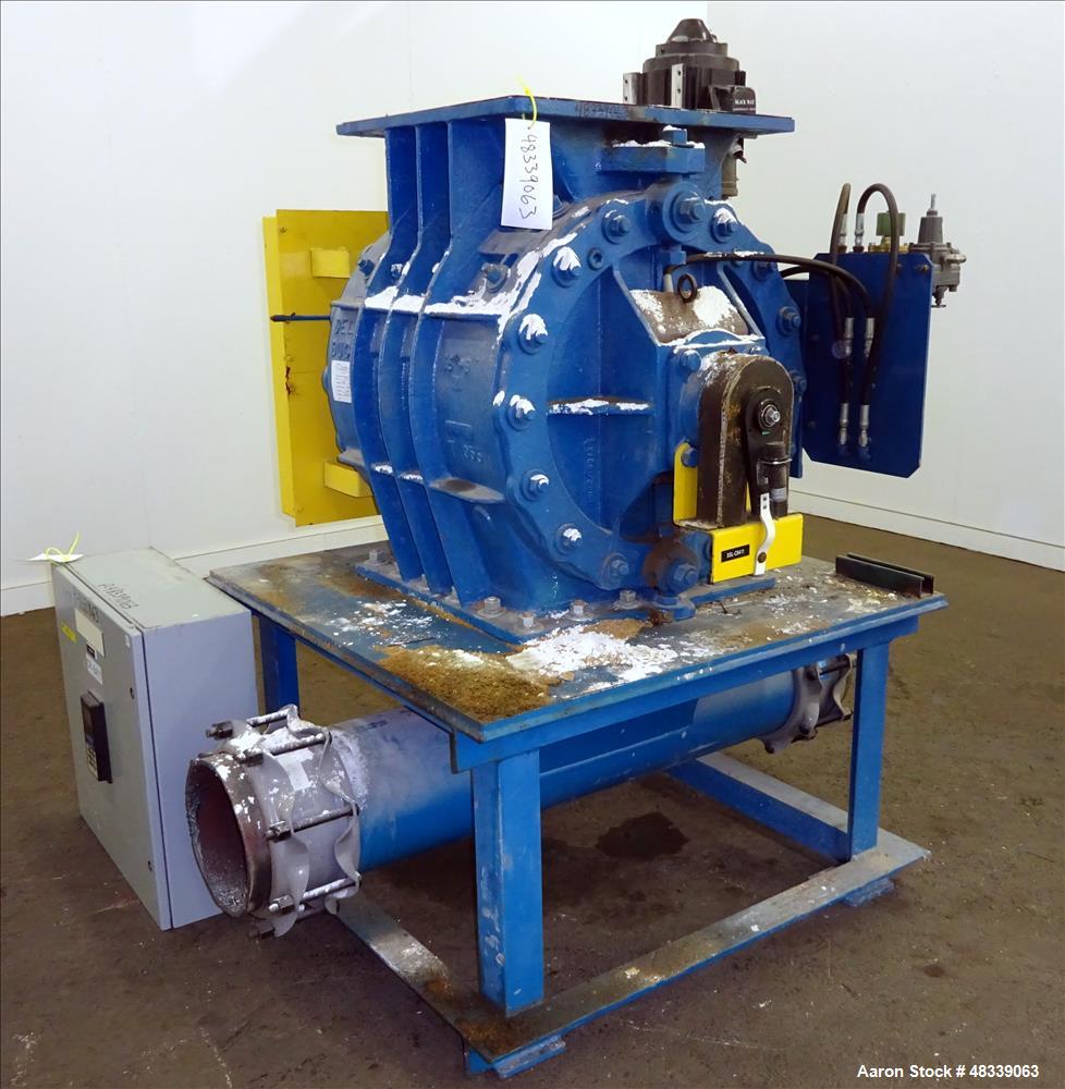 Used Clyde Bergemann Rotary Airlock Feeder, Model 18" XL, Carbon Steel.