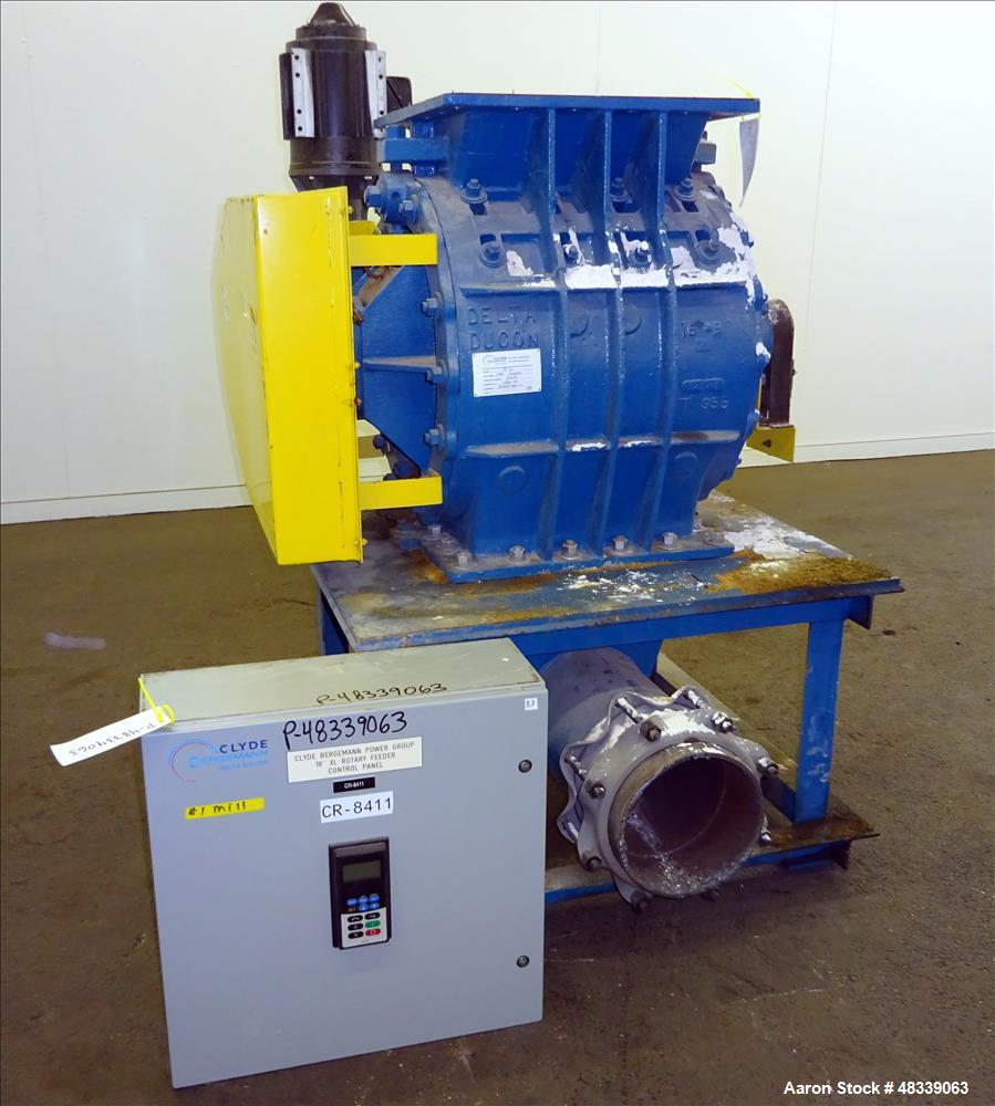 Used Clyde Bergemann Rotary Airlock Feeder, Model 18" XL, Carbon Steel.