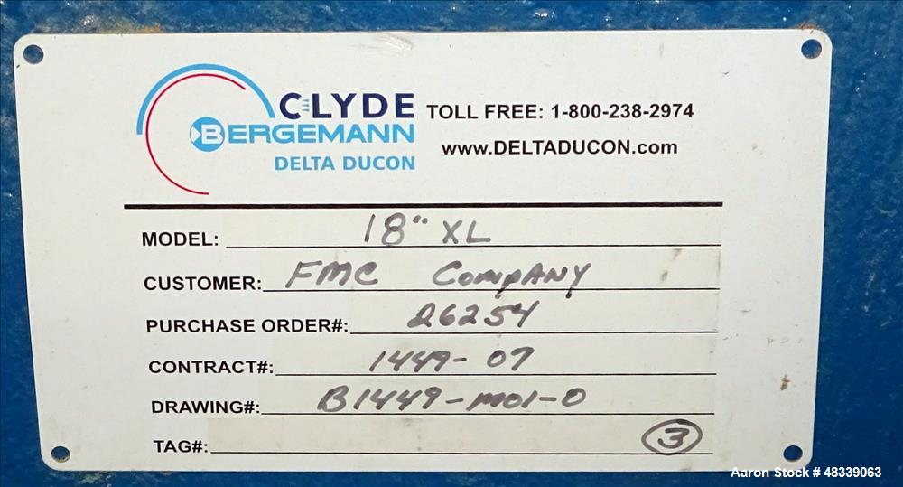 Used Clyde Bergemann Rotary Airlock Feeder, Model 18" XL, Carbon Steel.