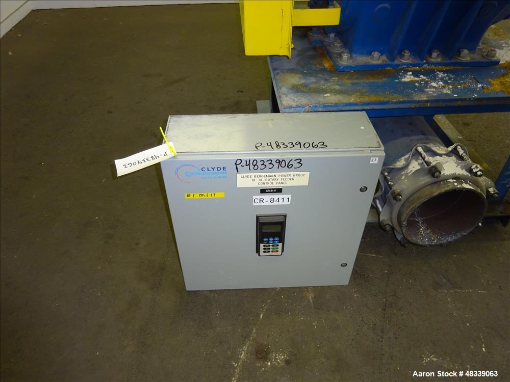 Used Clyde Bergemann Rotary Airlock Feeder, Model 18" XL, Carbon Steel.
