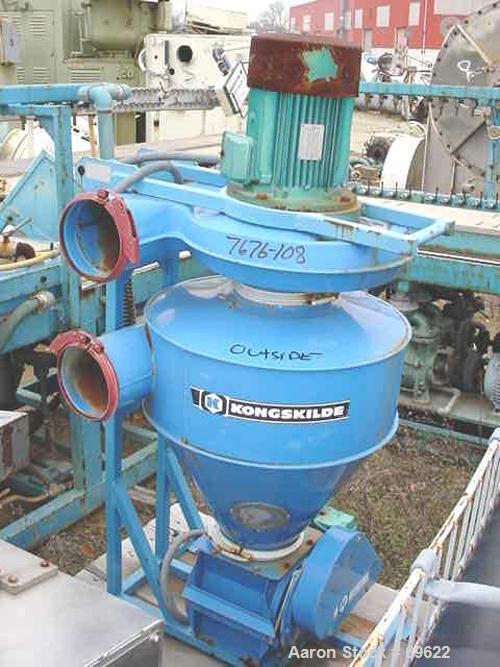 USED:Kongslide rotary valve, model CAD20-II. Includes hopper and anapprox 1 hp top mounted blower.
