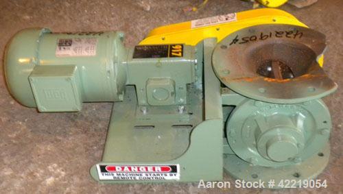 Used WM. W. Meyer & Sons Inc. Rotary Airlock, Model 6X6 SD, Carbon Steel. Driven by a 1/2 HP, 3/60/208-230/460 Volt, 1730 RPM Motor thru reducer.