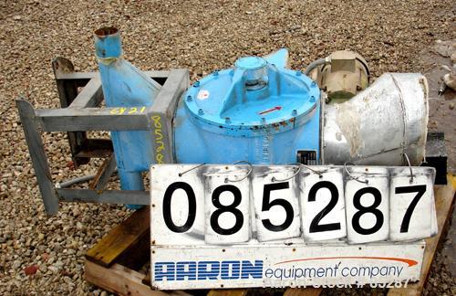 Used Carter Day Rotary Valve, Model 8CI12, Carbon Steel. 8" x 12". 8 vane rotor, approximately .80 cubic feet per revolution. Driven by a 1 HP, 180 Volt, 1750 RPM DC gearmotor. Mounted on a carbon st...