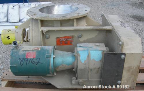 USED: General Resource Corp rotary valve, model 133-23111. Approximate 12" diameter x 12" wide open vane carbon rotor, .6 cubic feet per revolution. Driven by a 3/4 hp, 3/60/230/460 volt, 1725 rpm ge...