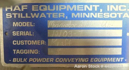 Used Stainless Steel HAF Equipment Moovinator Side Load Powder Receiver, Model