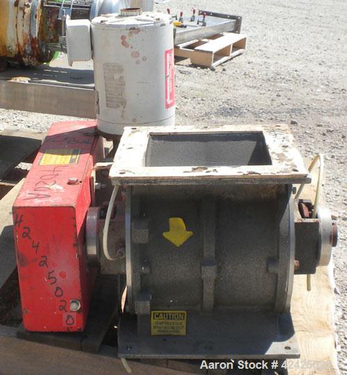 Used Horizon Systems Rotary Airlock, Model F94G0441, 304 Stainless Steel. Approximate 10" x 10" open vaned rotor, approximately 0.27 cubic feet per revolution, based on 100% pocket fill. Driven by a ...