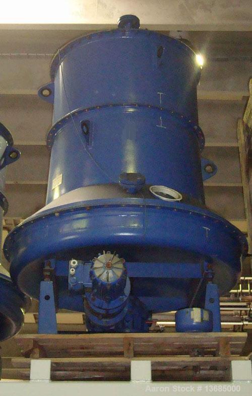 Used Krauss Maffei Plate Feeder/Air Lock, type TSG10/1.0. Material of construction is 316Ti stainless steel (1.4571). 7.8" (200 mm) diameter inlet. Working capacity 265 gallons (1m2). One plate 45.24...