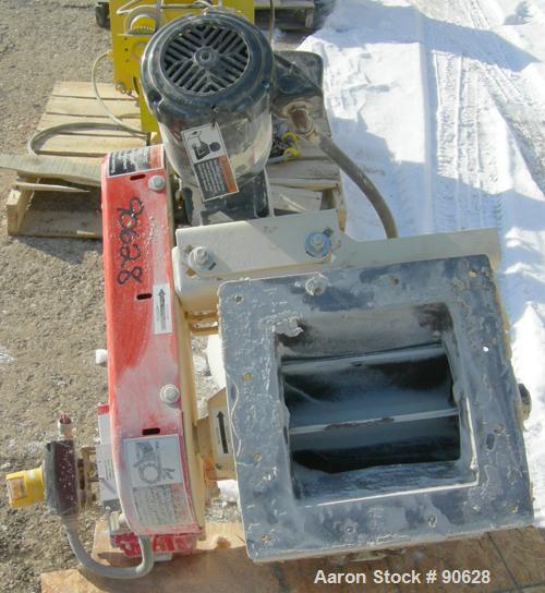USED: Mac multi duty rotary air lock, model MD40, carbon steel. 10"diameter x 10" wide. Approximate 8 vane open rotor. (.41) cubic feet dispersed per revolution. Driven by a 3/4 hp, 3/60/208-230/460 ...